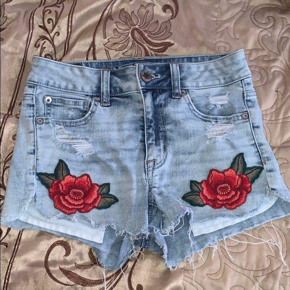 Rose jean shorts